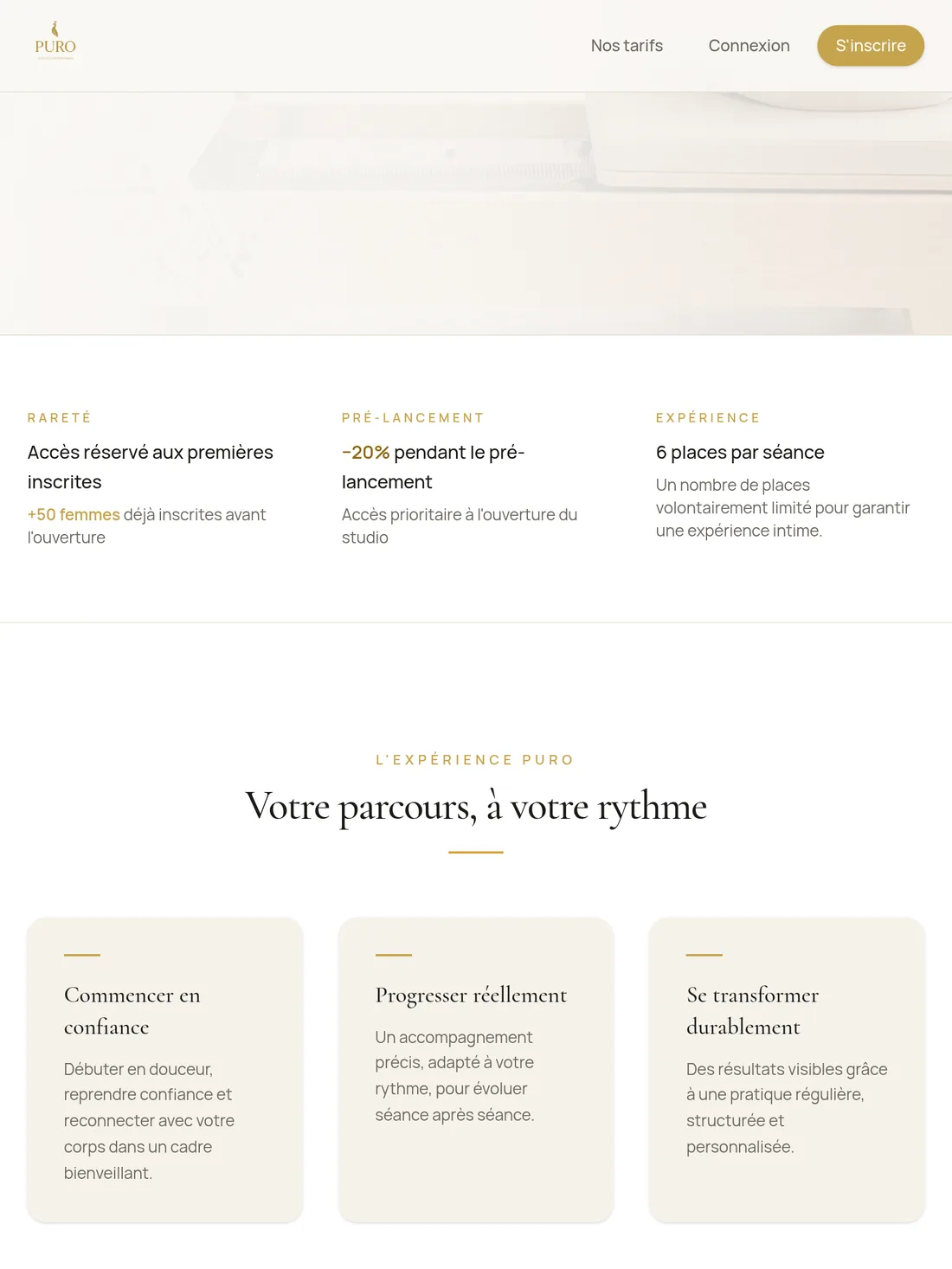 Site PURO — vue tablette